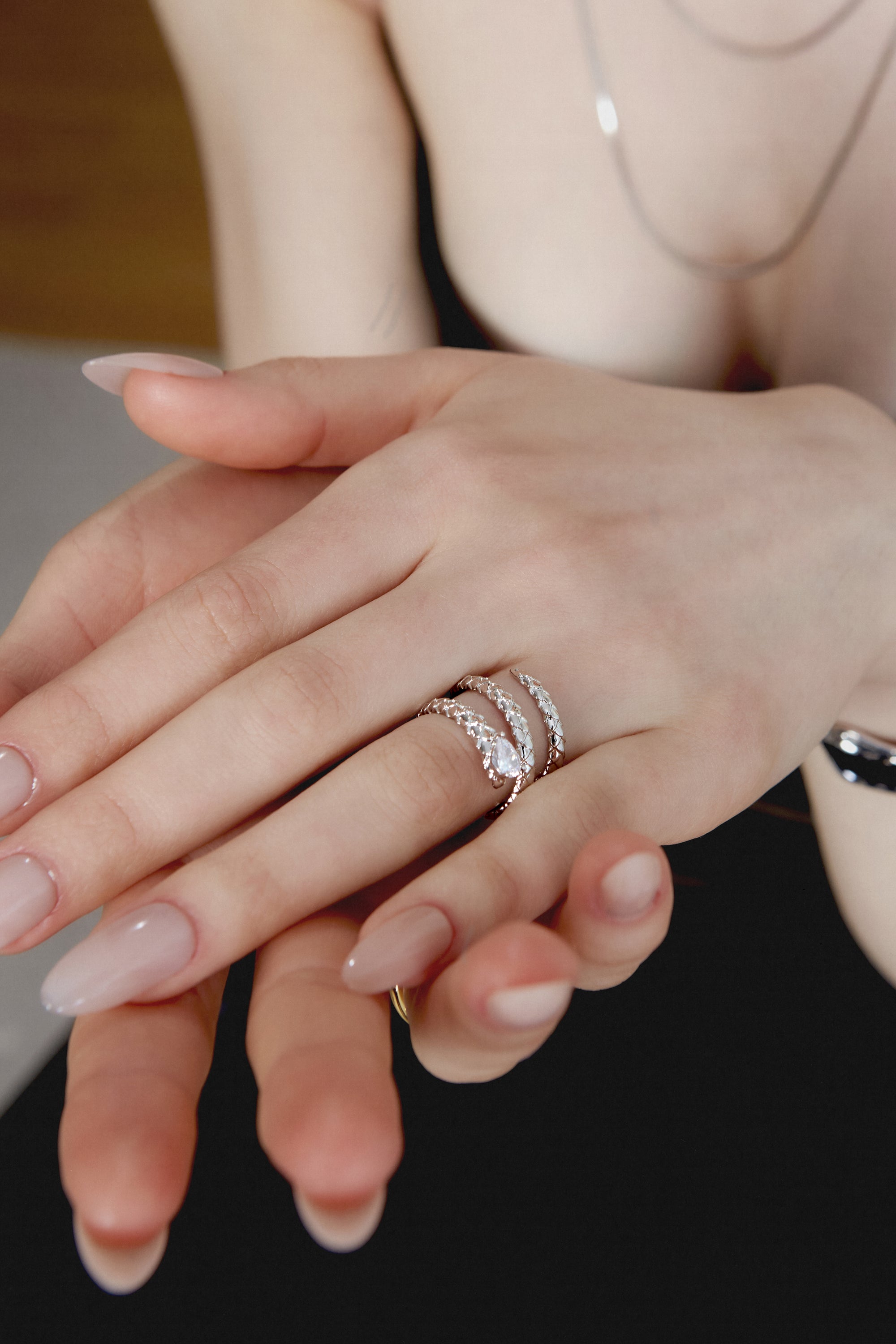 SIlver BooneeAlus Rippling Lattice Ring Jewelry