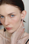 Silver BooneeAlus Princess Cut Zircon Studs Jewelry