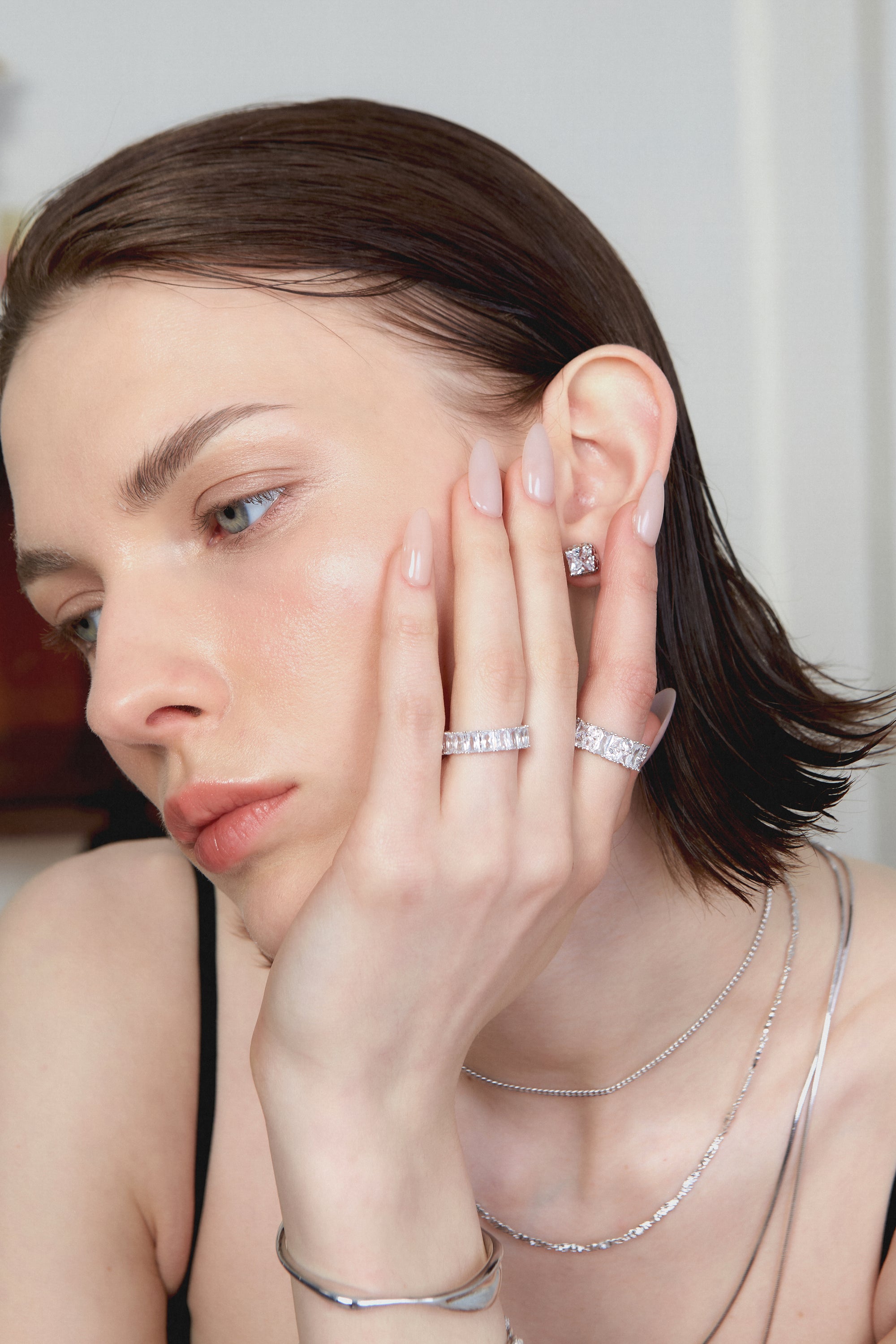 Silver BooneeAlus Classic Zircon Eternity Ring Jewelry