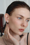 Silver BooneeAlus Round Cut Zircon Studs Jewelry