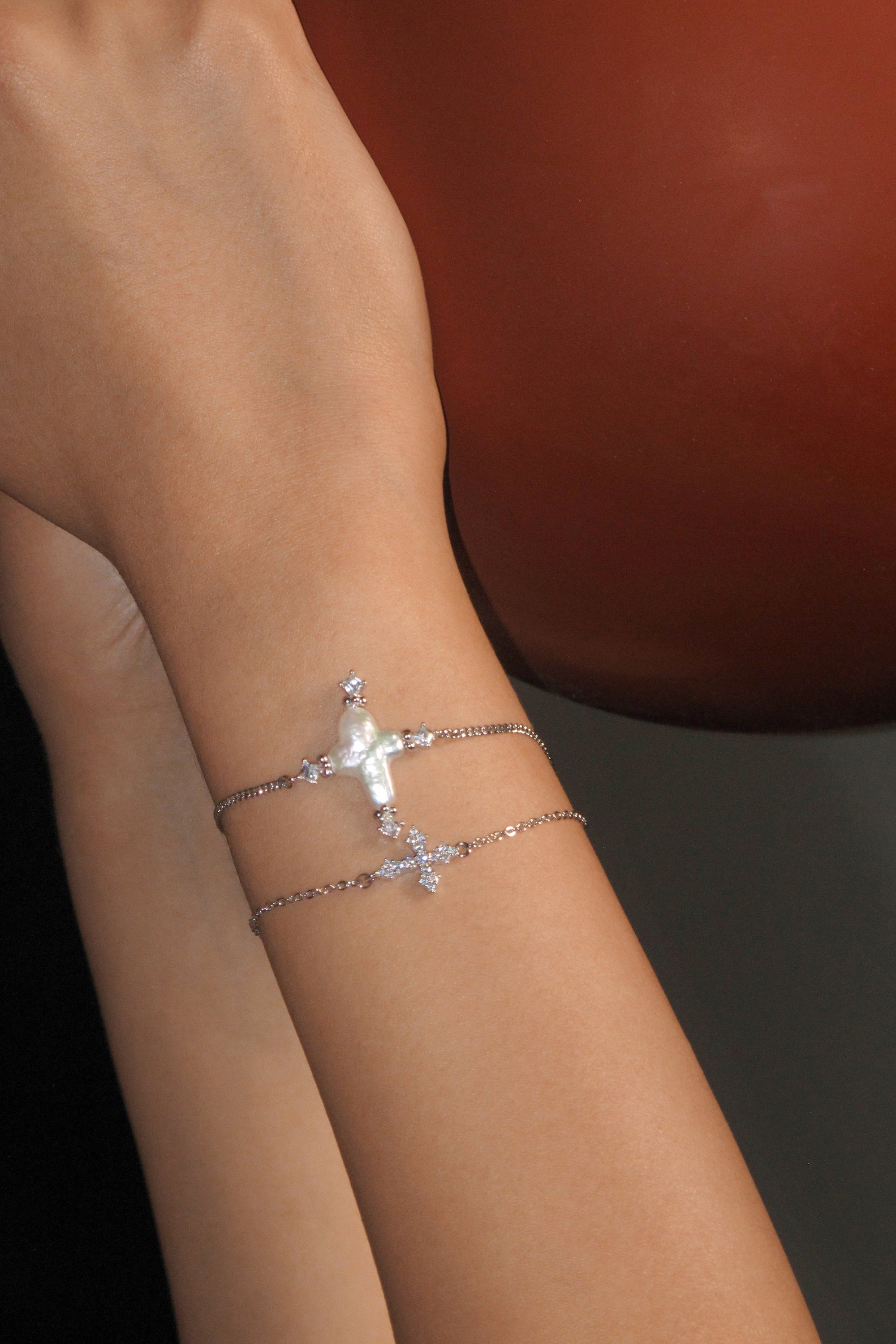 Silver/Lumen Cross Bracelet – 4 Styles / Set Available - booneealus