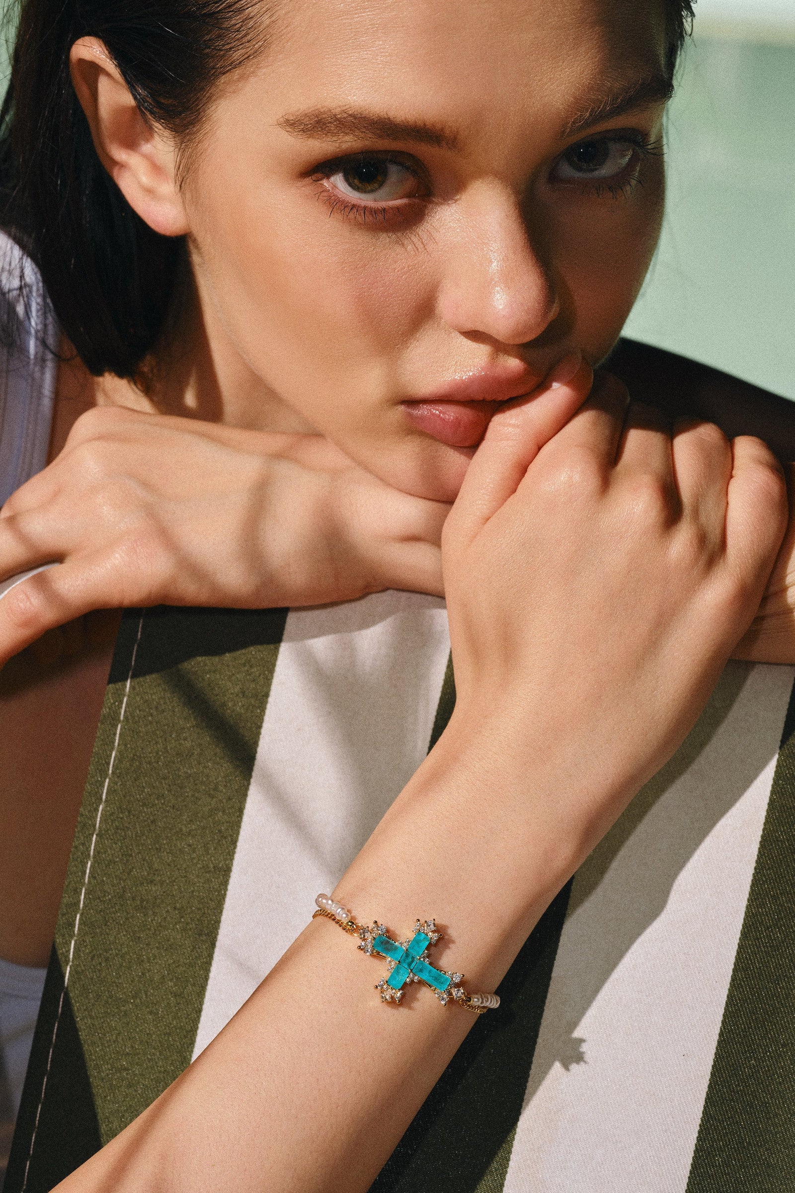 Gold/Heart of the Azure Bracelet - booneealus