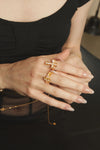 Vintage Shell Cross Drop Ring