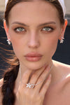 Luminous Zircon Floating Flower Necklace