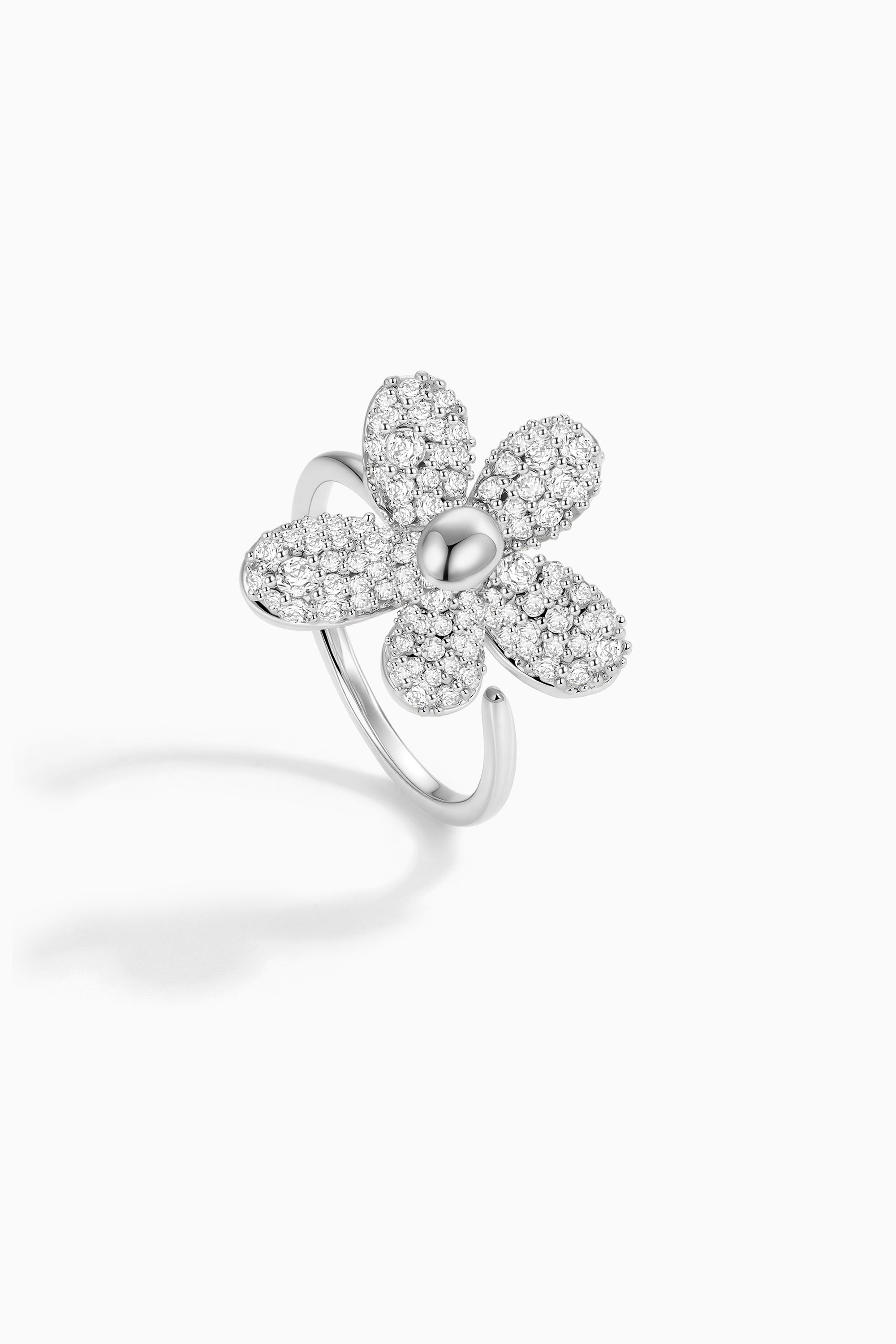 Starry Zircon Flower Ring
