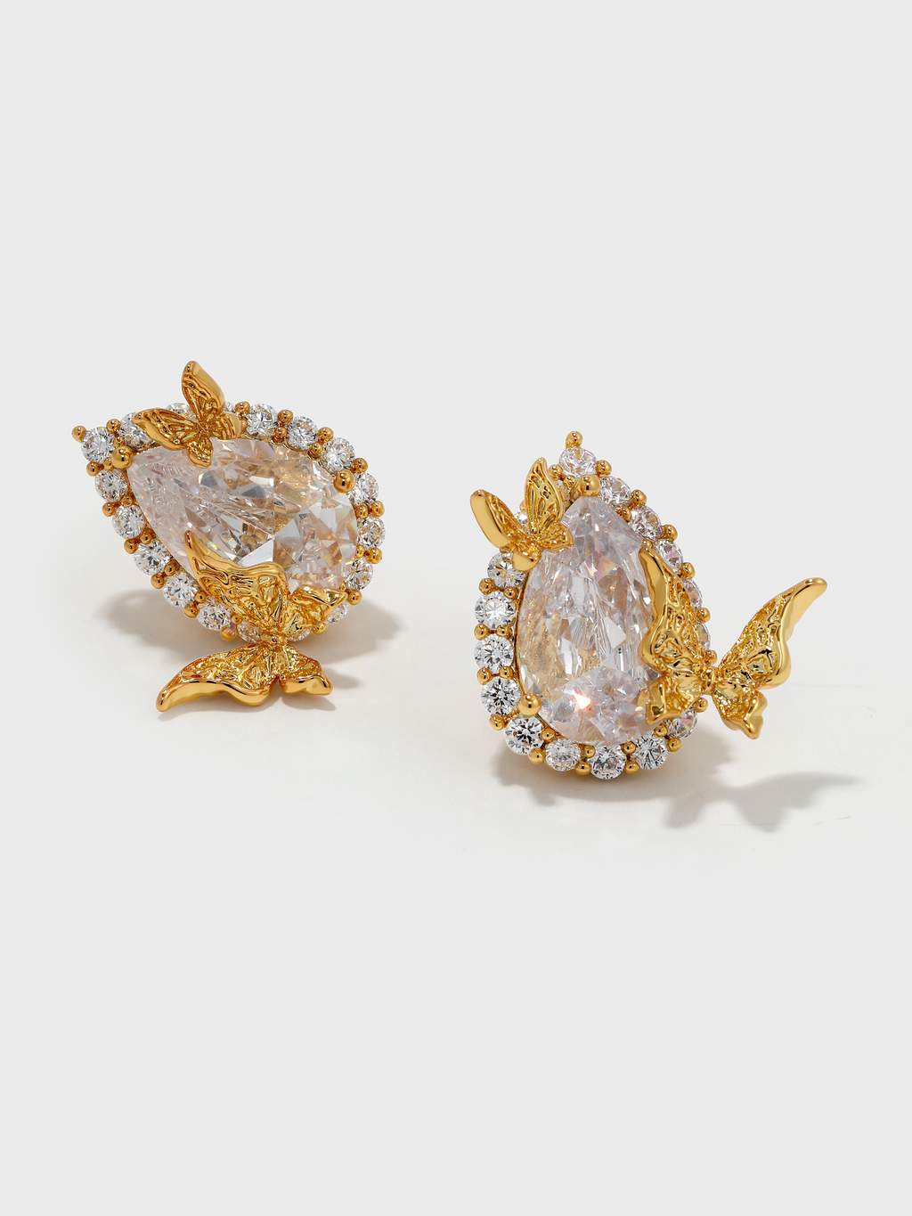 Teardrop-Shaped Butterfly Studs - booneealus
