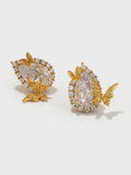 Teardrop-Shaped Butterfly Studs - booneealus