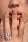 Zircon Dewdrop Flower Open Ring