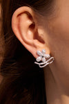 Paved Floral Dual-Wear Earrings