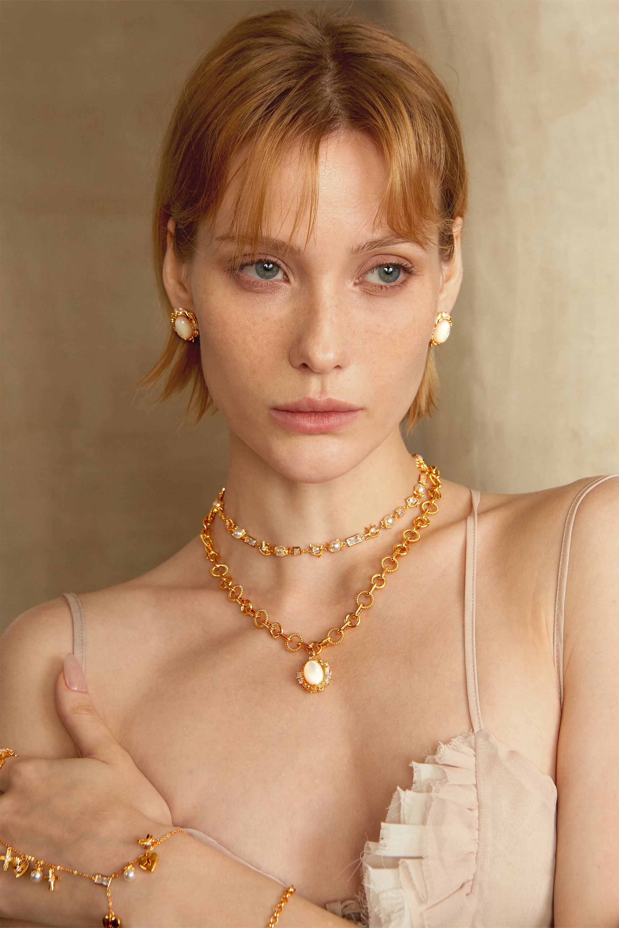 Carved Shell Cross Necklace
