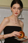 Onyx Heart Pearl Necklace