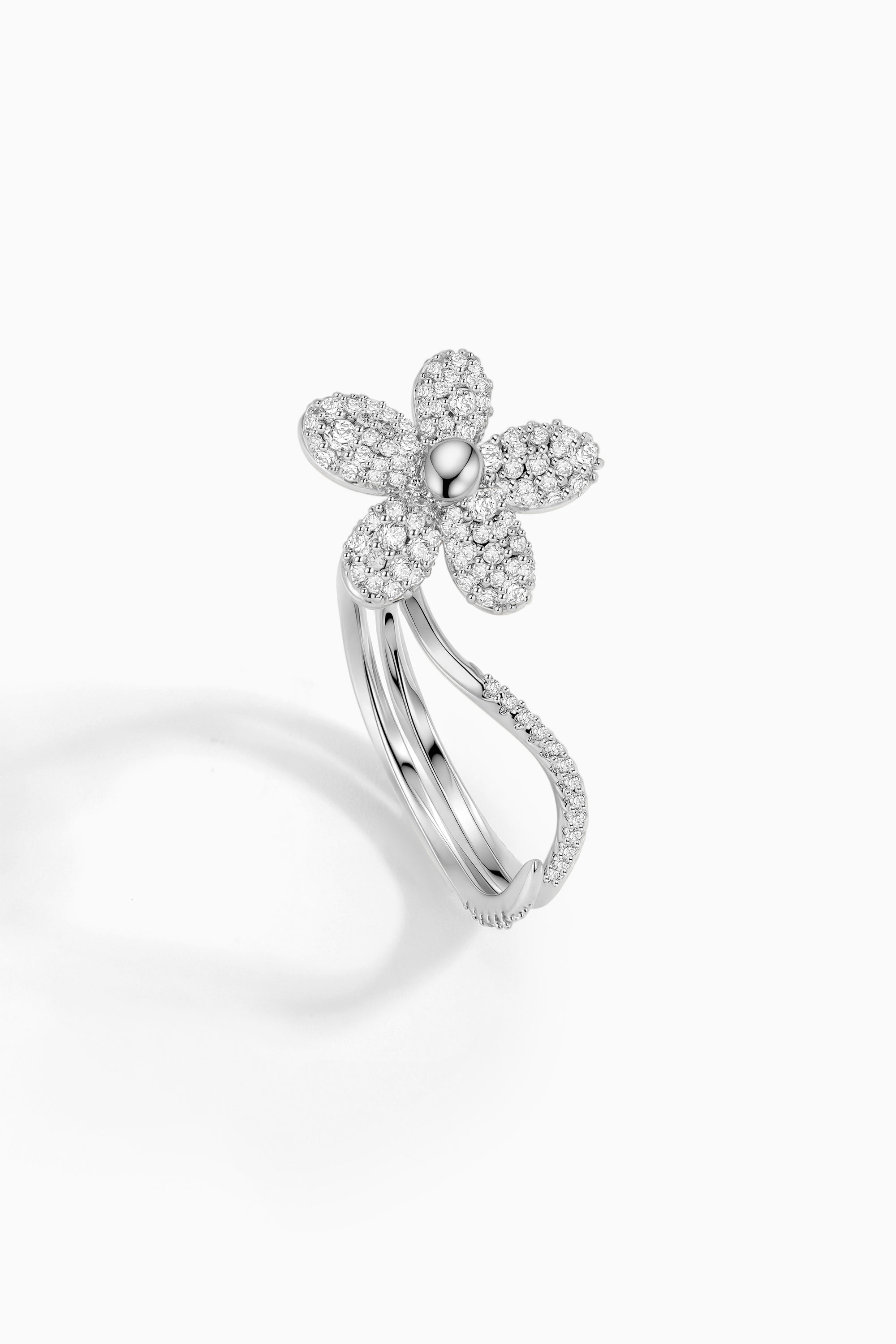 Shimmer Zircon Flower Ring