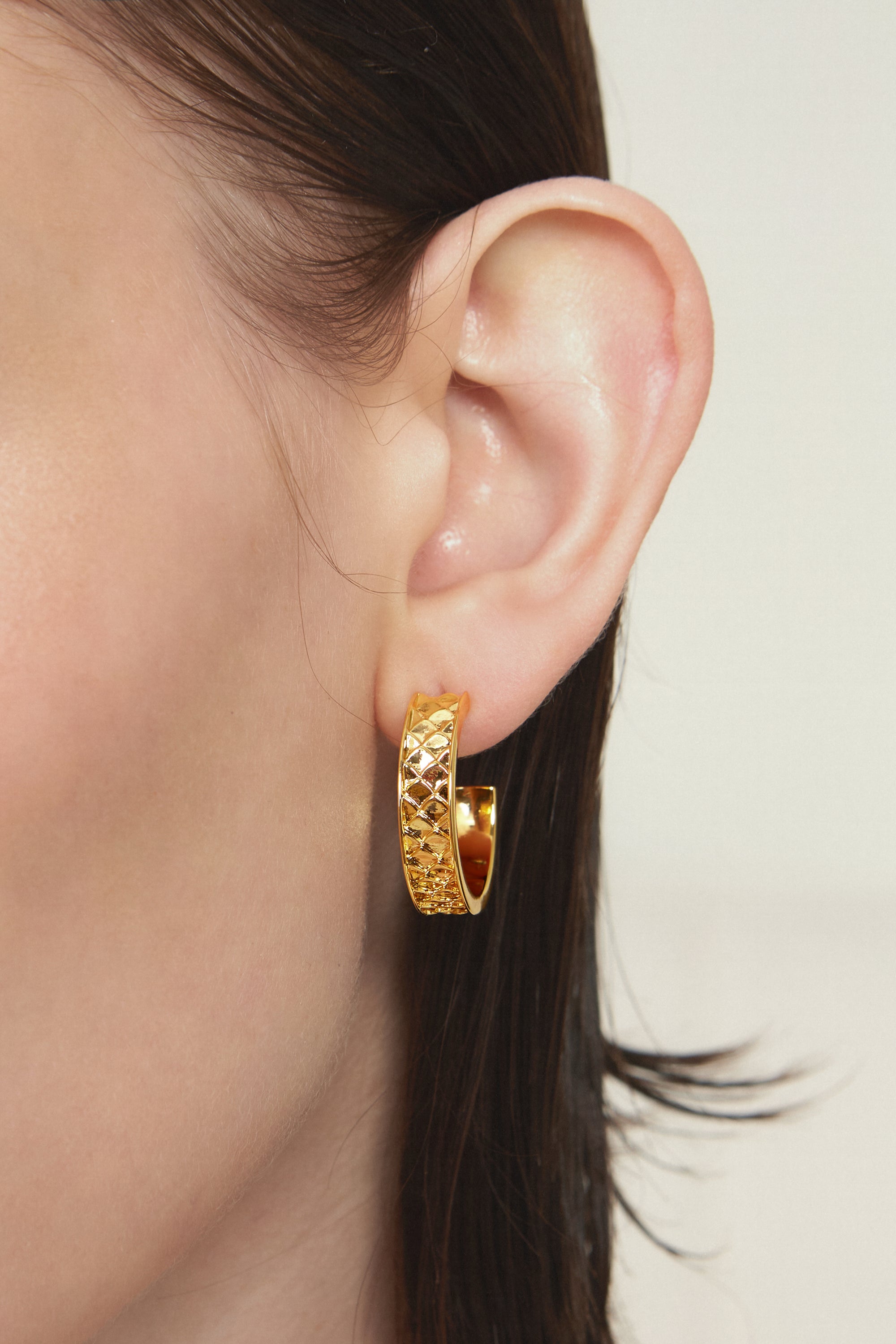 Gold BooneeAlus Rippling Lattice Half-Hoops Jewelry