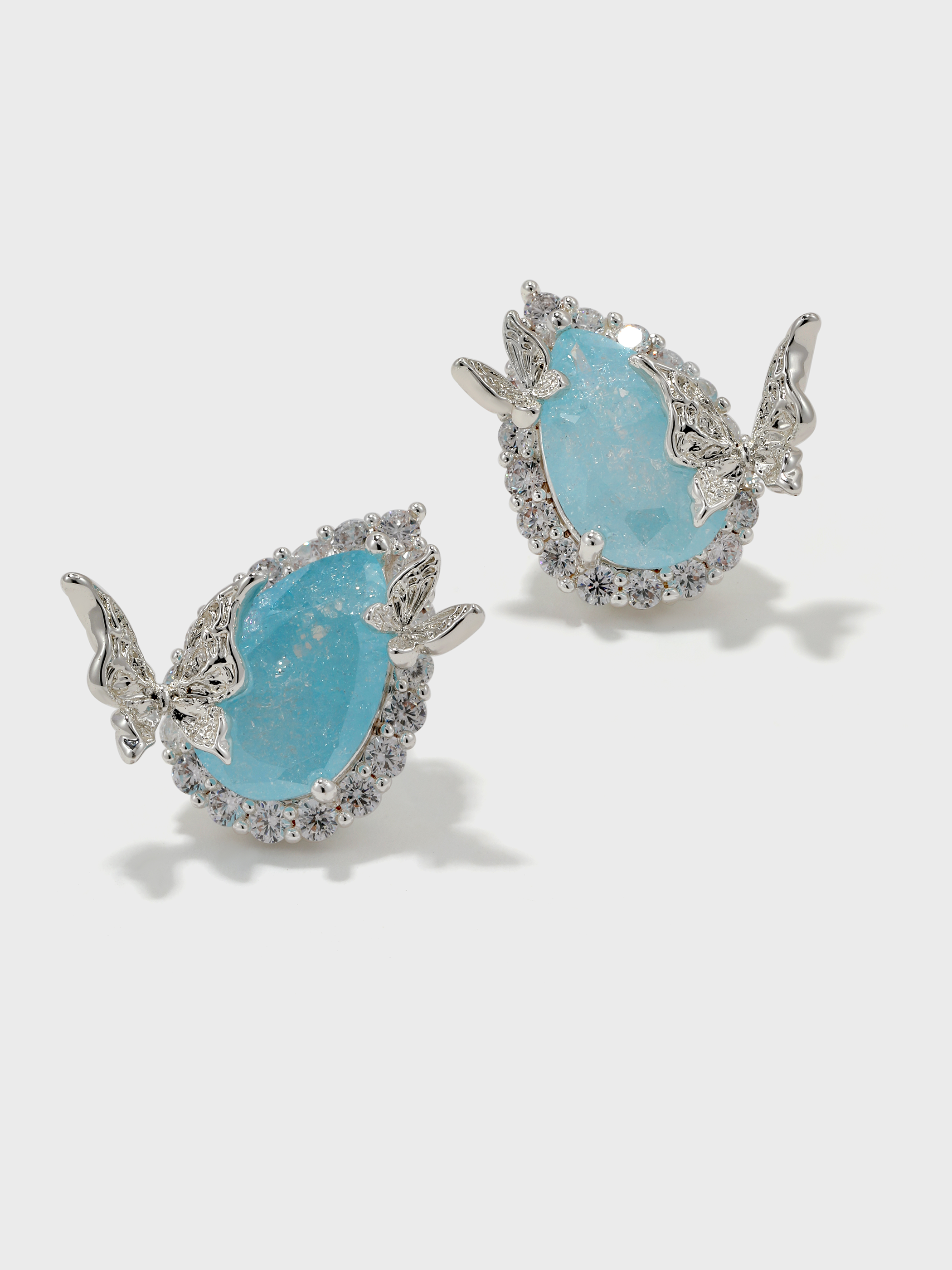 Teardrop-Shaped Butterfly Studs - booneealus
