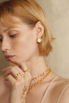 Vintage Shell Zircon Studs