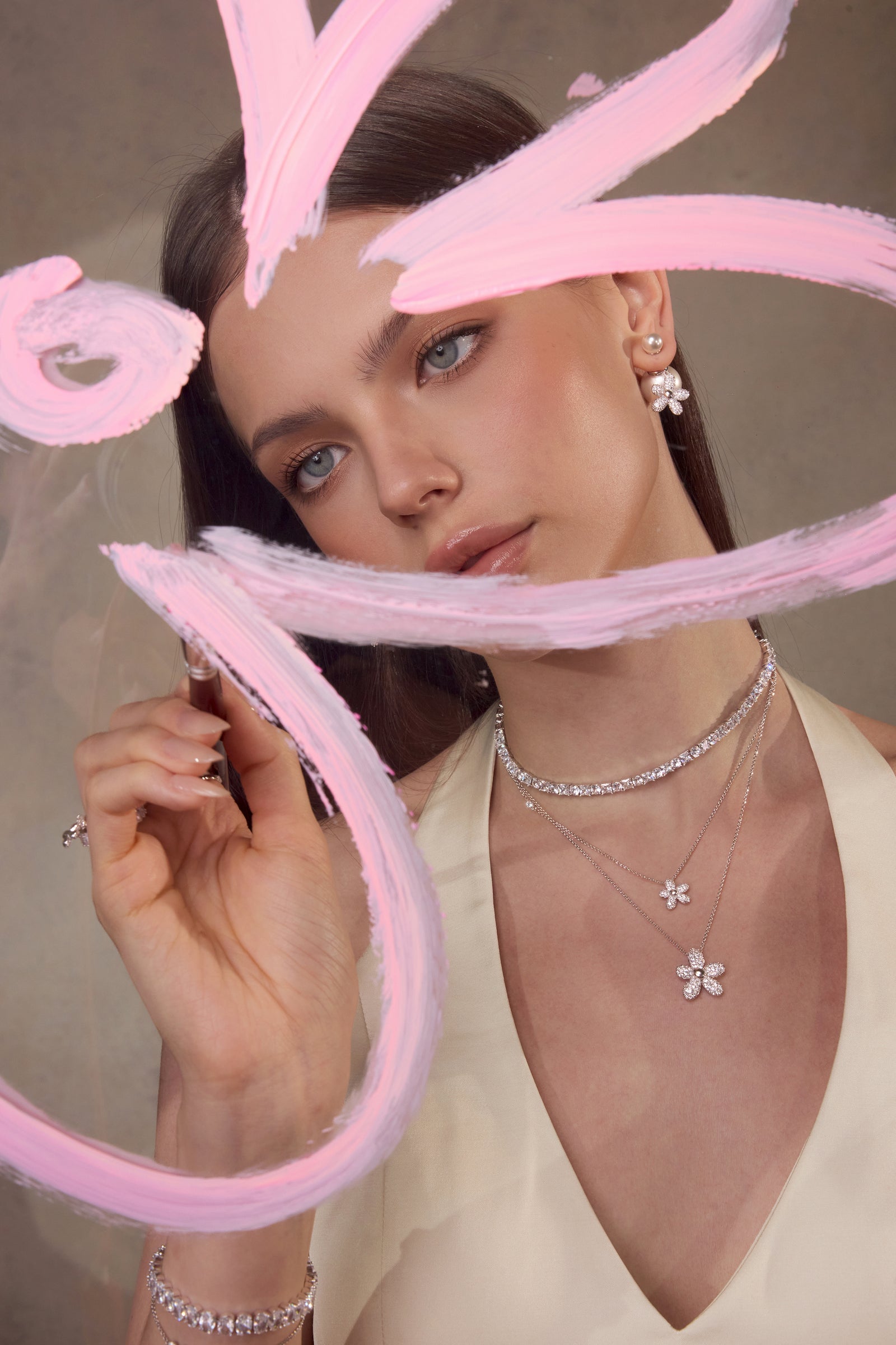Single Flower Zircon Necklace