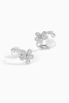 Zircon Floral Shadow Clip Earrings