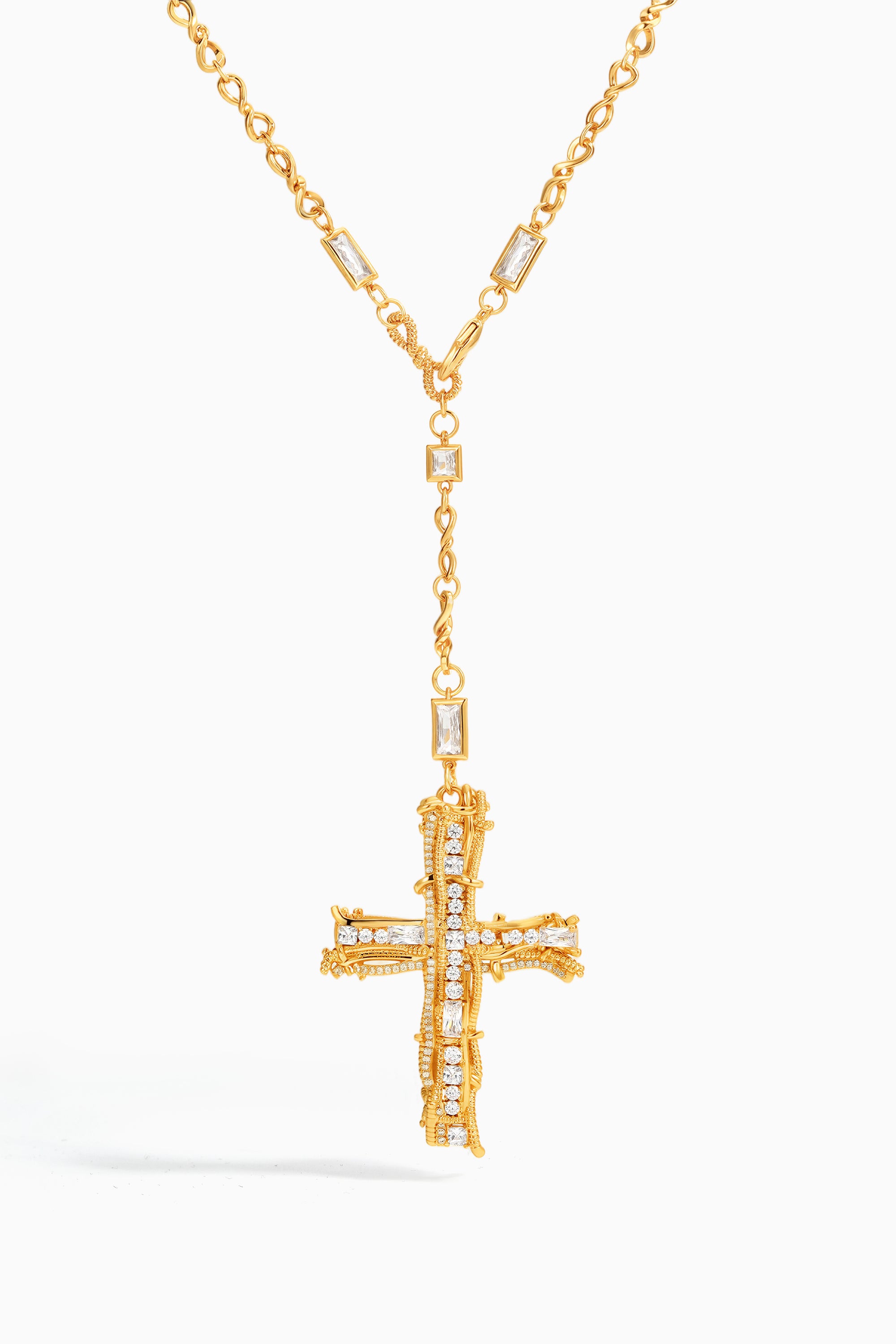 Vintage Zircon Cross Pendant