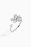 Zircon Dewdrop Flower Open Ring