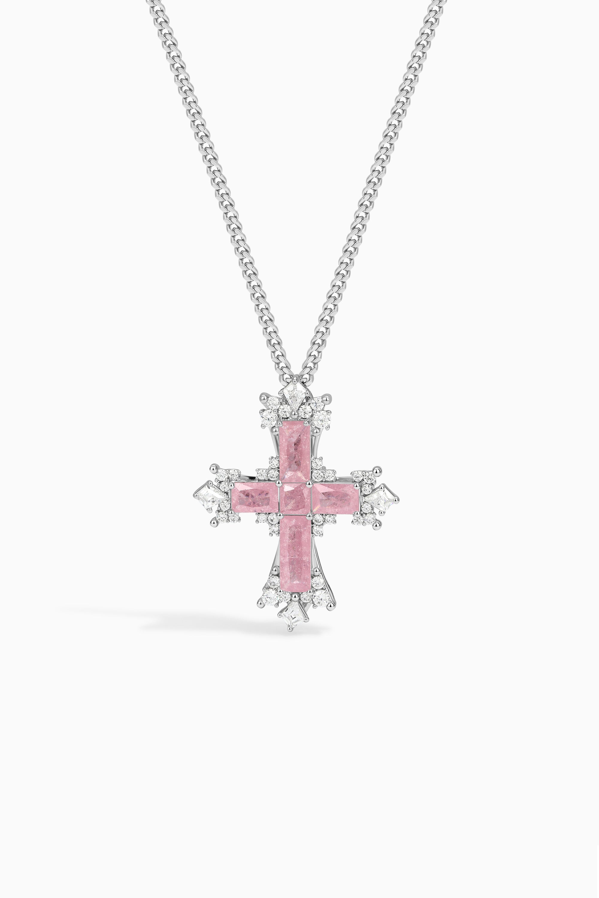 Azure Zircon Cross Necklace