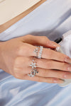 Glitter Twin Flower Zircon Ring