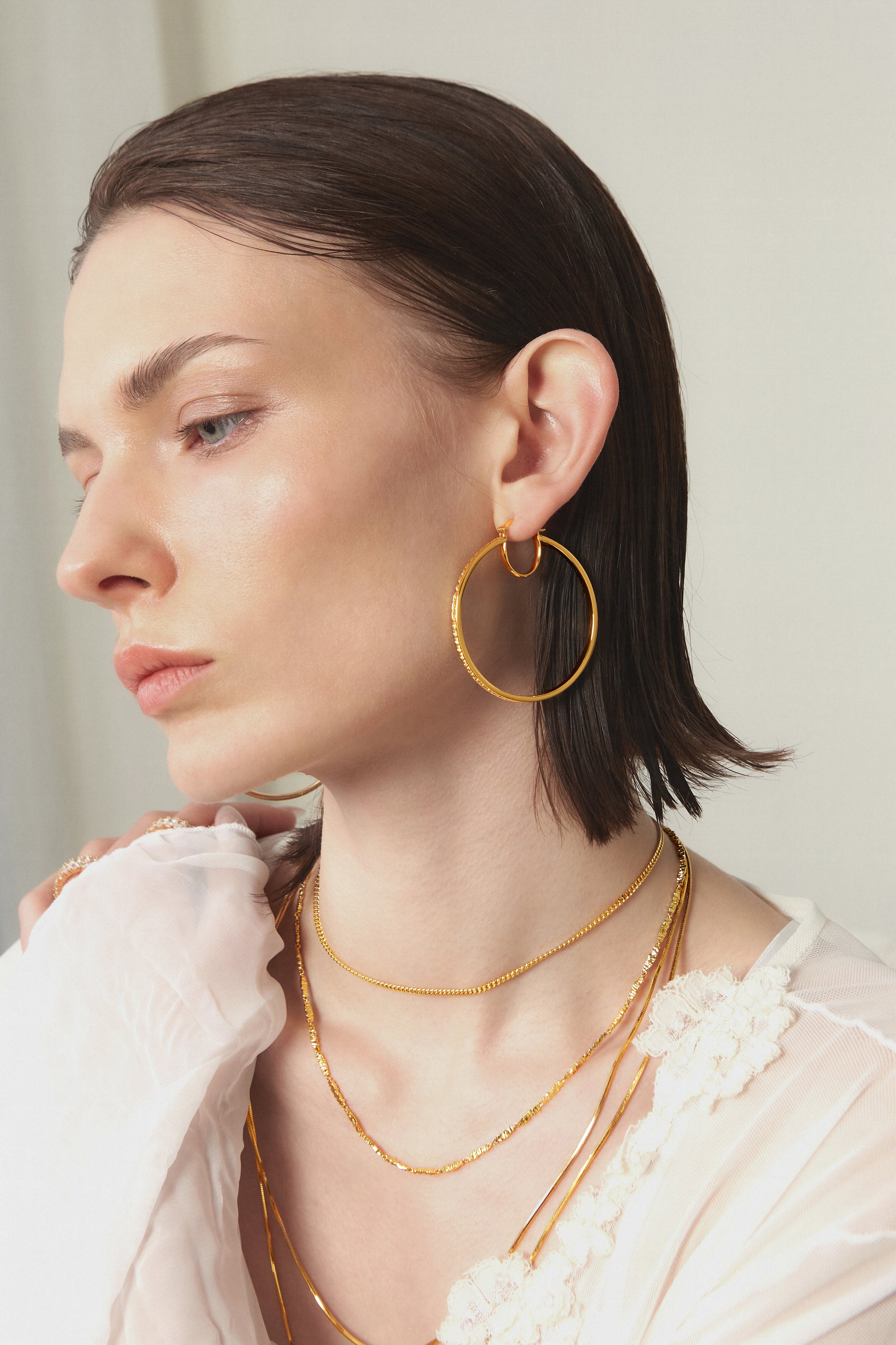 Textured Serpent Hoop Earrings