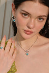 Amazonite Heart Hoops