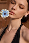 Polished Metal Multi-Flower Necklace