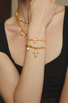 Chunky Pearl Cross Bracelet