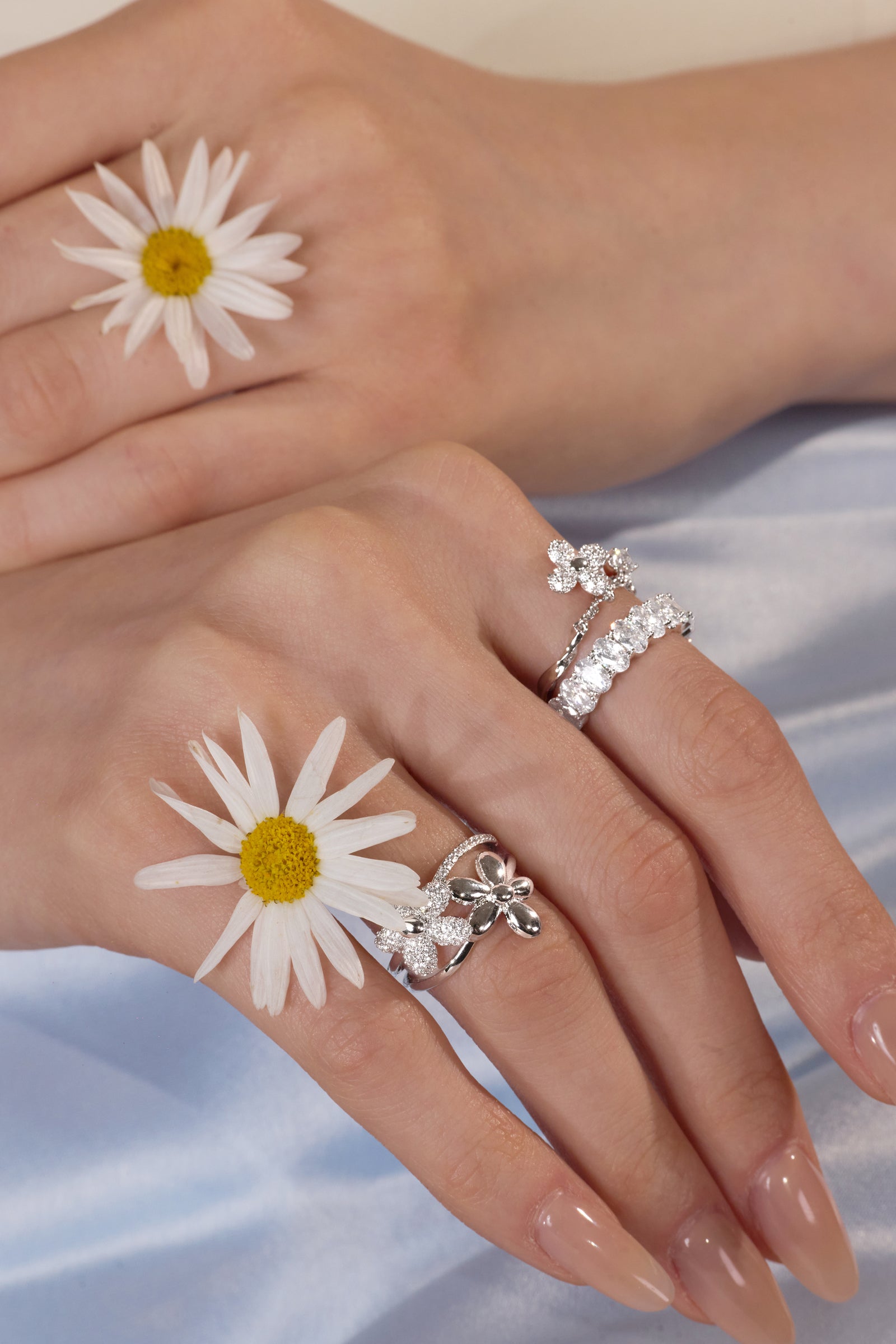 Blooming Zircon Stack Ring