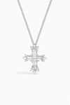 Azure Zircon Cross Necklace