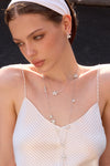 Zircon Dewdrop Flower Dual-wear Earrings