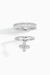Flower Zircon Pendant Row Combo Ring