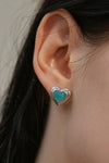 Amazonite Heart Studs