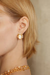 Vintage Shell Zircon Studs