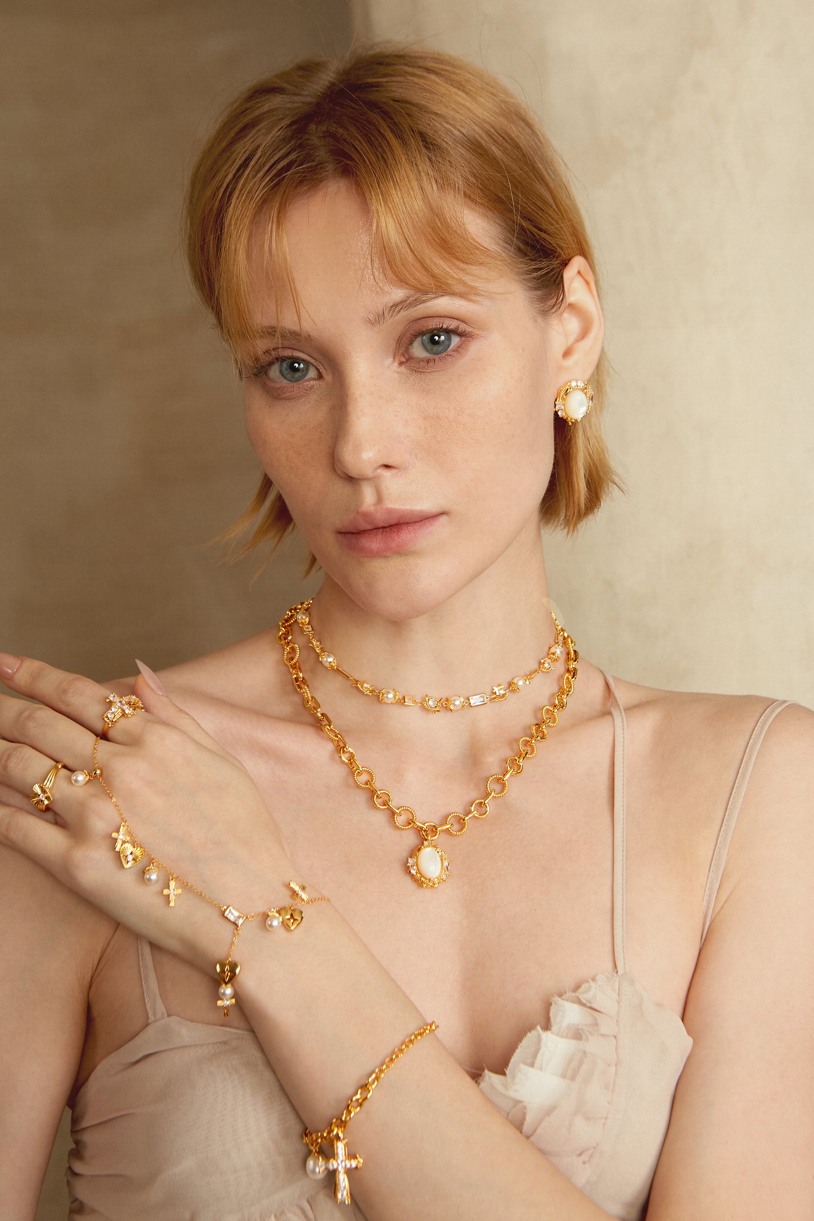 Alternating Pearl Zircon Necklace