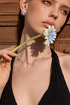 Polished Metal Multi-Flower Necklace