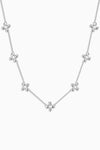 Polished Metal Multi-Flower Necklace