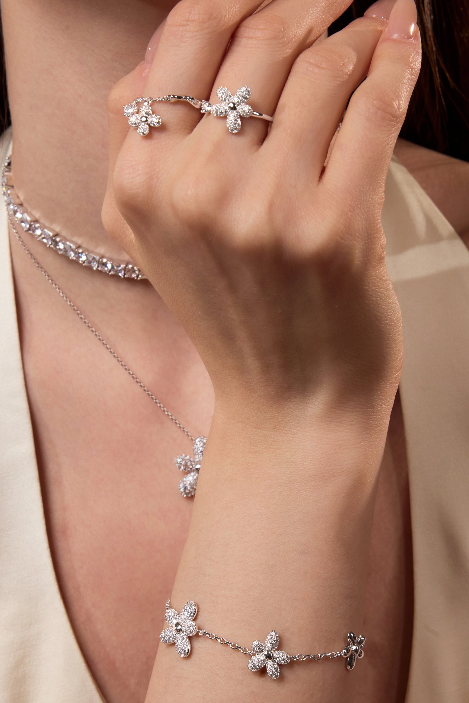 Blooming Zircon Stack Ring
