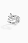 Glitter Twin Flower Zircon Ring