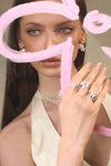 Zircon Dewdrop Flower Open Ring
