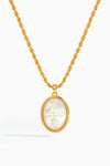 Carved Shell Cross Pendant