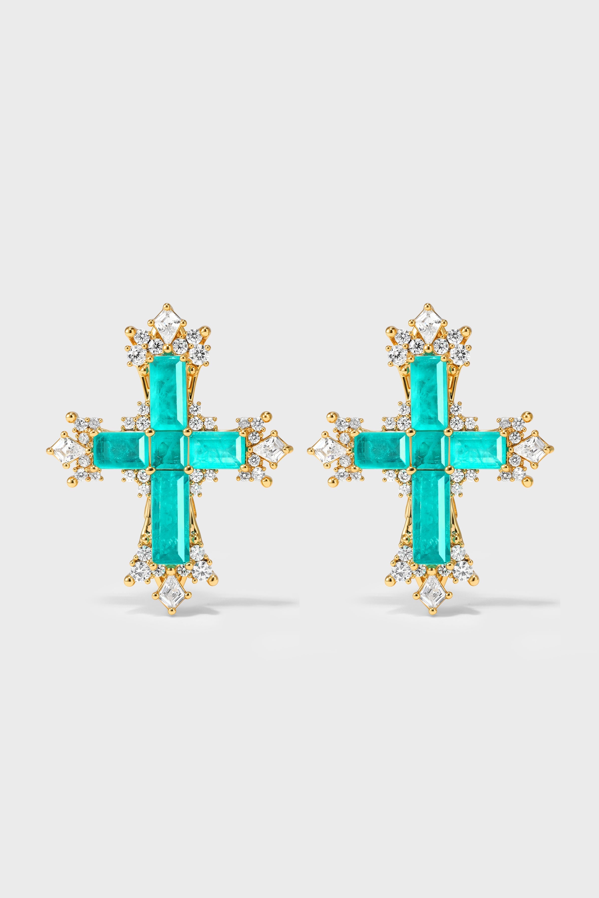 Lucent Tide Cross Earrings - booneealus