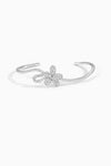Zircon Floral Thin Open Bangle
