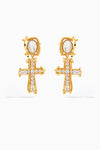 Vintage Shell Cross Drop Earrings