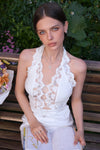 Paved Zircon Floral Necklace