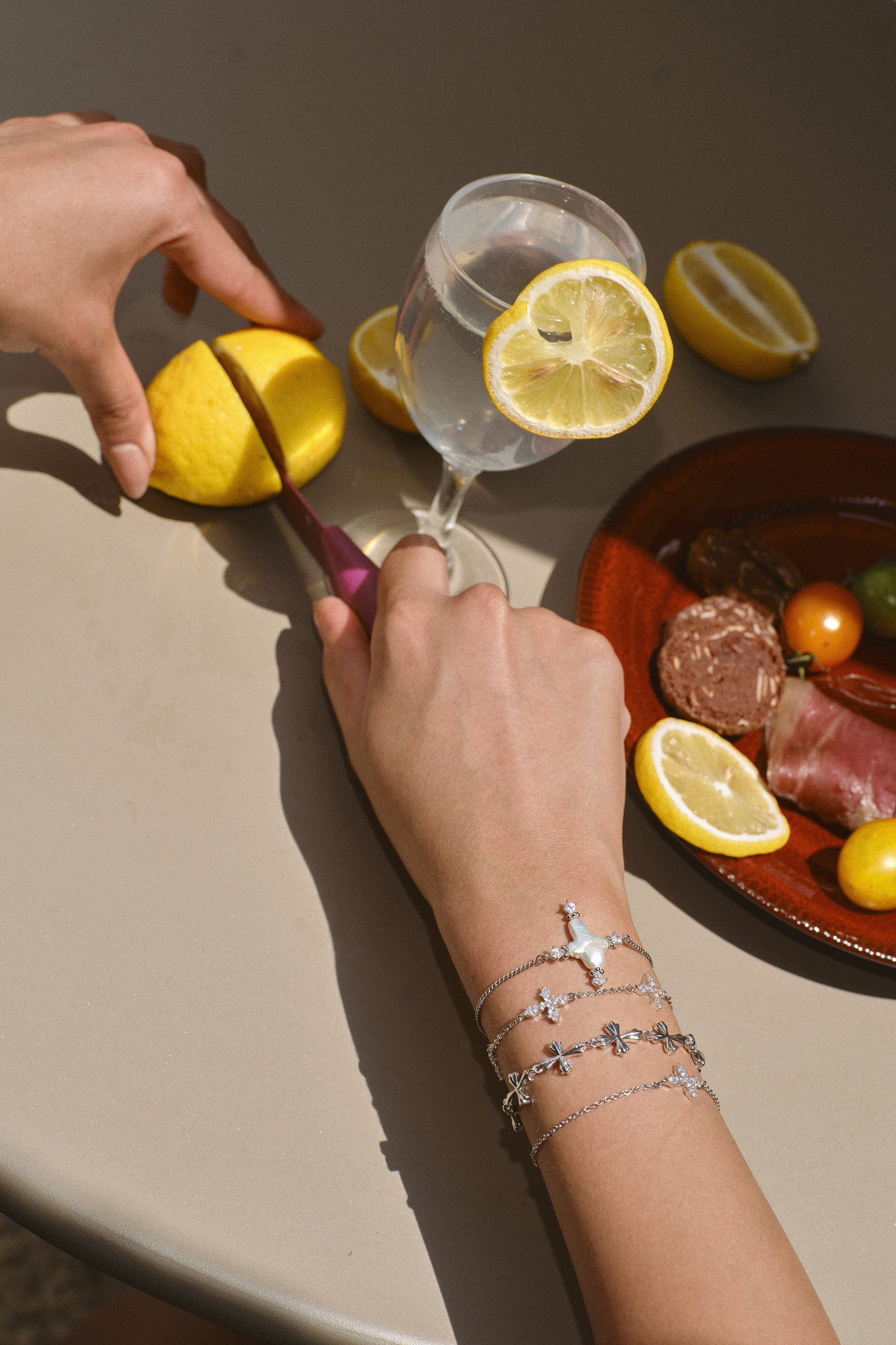 Silver/Lumen Cross Bracelet – 4 Styles / Set Available - booneealus