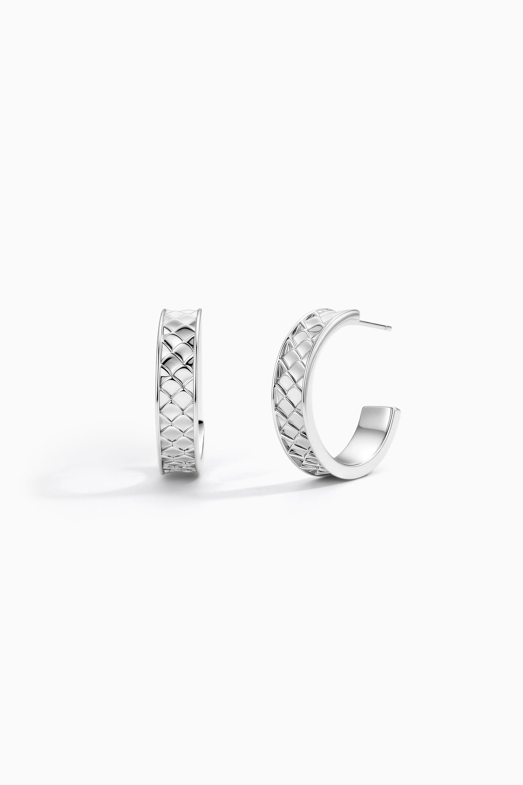 Silver BooneeAlus Rippling Lattice Half-Hoops Jewelry
