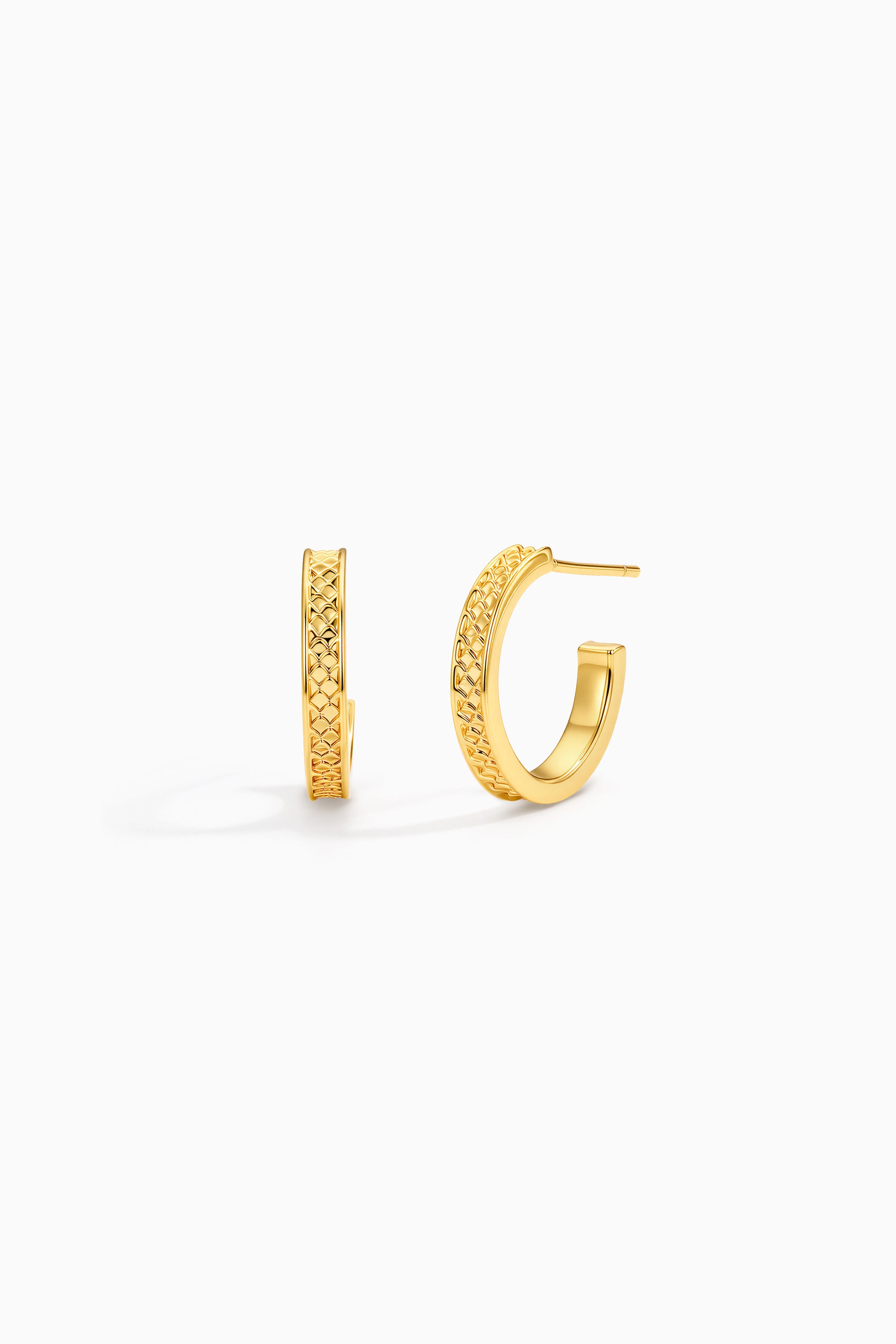 Gold BooneeAlus Serpentine Textured Earrings Jewelry