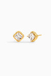 Gold BooneeAlus Princess Cut Zircon Studs Jewelry